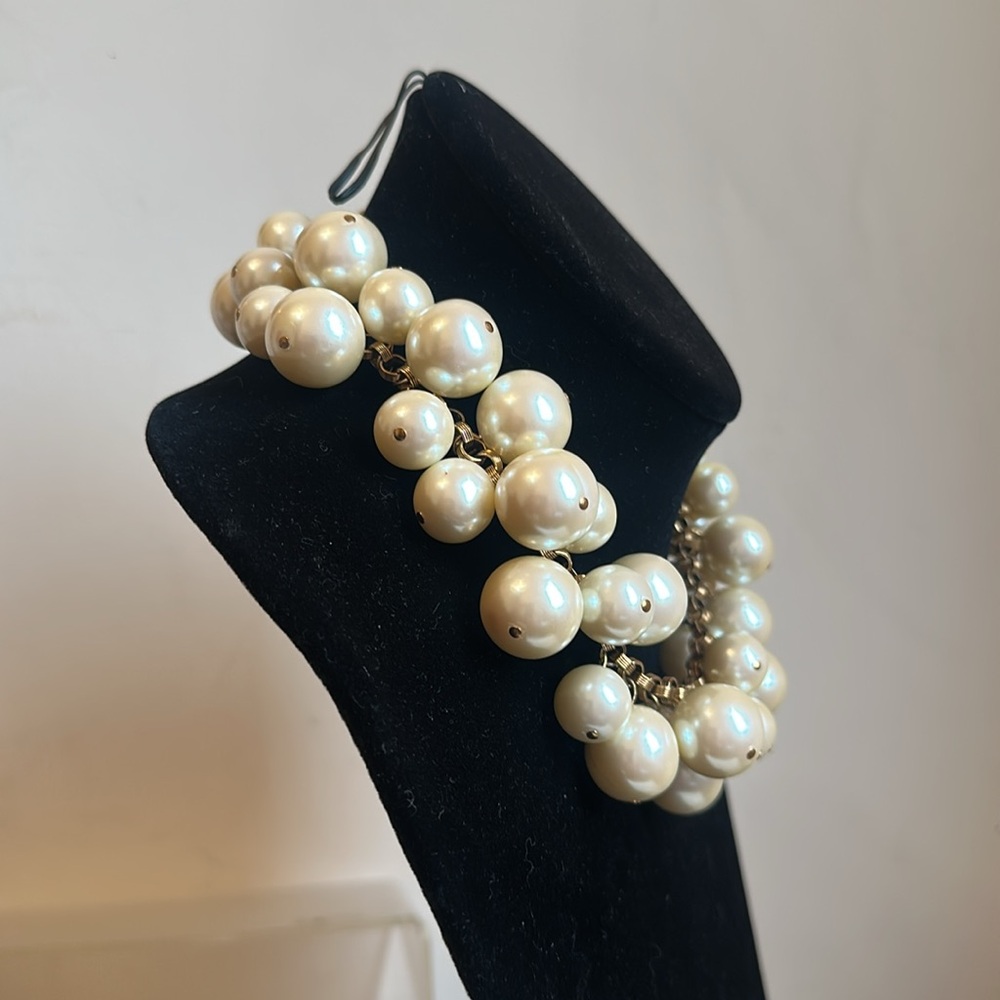 Vintage Costume Pearl Large Chunky Bauble Necklace 15” Class and Elegance - Picture 2 of 8